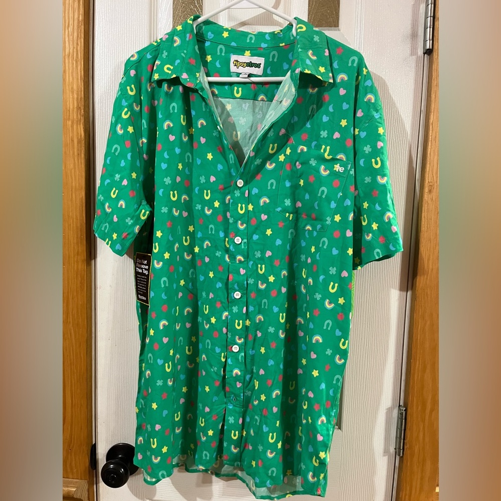 Tipsy Elves Men's Green Lucky Charms  Men's Shirt NWT